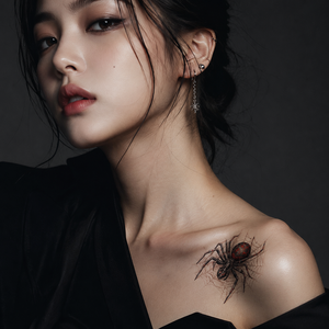 Autocollant de <span class=keywords><strong>tatouage</strong></span> temporaire réaliste et coloré en forme d'araignée, tarentule, araignée veuve noire, toile d'araignée pour maquillage de costume de fête d'Halloween - Product Image 3