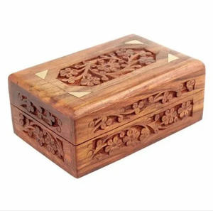 Gran oferta, caja de madera moderna hecha a mano de lujo, artesanías de madera personalizadas con diseño único, caja de madera tallada a mano barnizada de alta calidad - Product Image 3