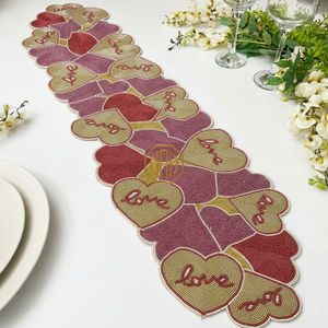 Chemin de table en perles, sous-plat, fait à la main, broderie florale, décoration d'hôtel, personnalisé - Product Image 2