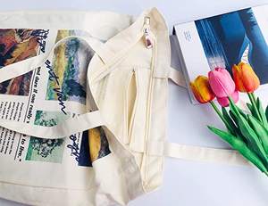 Sac fourre-tout en toile de coton biologique imprimé personnalisé de haute qualité 100% sacs fourre-tout en coton pour femmes OEM fabriqué au Vietnam - Product Image 5