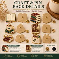 Épingles en émail rigide et souple sur le thème de la lecture, cadeaux pour les amateurs de livres et le journaling, accessoires de vente au détail, épingles en émail personnalisées sur le thème du livre, conception de logo, badges de revers