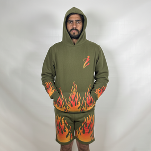 Conjunto de Sudadera con Capucha y Pantalones Cortos Transpirables para Hombre, Conjunto de Sudadera con Capucha y Pantalones Cortos Unisex Personalizados, Conjunto de Sudadera con Capucha y Pantalones Cortos de Secado Rápido - Product Image 1