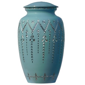 Top Classic Adult Aluminium Cremation Urns Modern Style Metal Funeral Urns With <b>Yellow</b> <b>Sticker</b> Finished For Human Ashes - Product Image 6