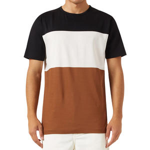 Camiseta de Punto con Bloques de Color Estilo Urbano para Hombre, Corte Regular, Tacto Suave, Transpirable, Ecológica, Uso Diario Informal, Minimalista - Product Image 4