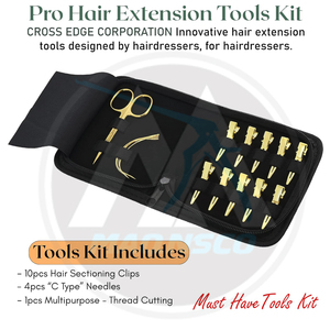 Kit de Herramientas para Extensiones de Cabello Hechas a Mano, Kit de Herramientas Personalizadas para Extensiones de Cabello, Juego de Alicates Profesionales para Extensiones de Cabello, 17 Piezas, Alicates de Trabajo - Product Image 2