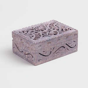 กล่องเก็บเครื่องประดับหินอ่อนแกะสลักด้วยมือสไตล์วินเทจ กล่องสมบัติสุดหรู - Product Image 2