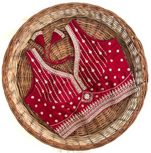 Chemisier moderne à col en V avec motif brodé Feuille de fil pailleté Travail brodé Design tissé à la mode pour les mariages - Product Image 2