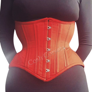 Corset en coton orange sous-poitrine pour le modelage du corps |   Corset gothique - Product Image 4