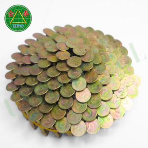 Revêtement jaune 1-1/4 "X 0.120 Clous de toiture en bobine 7200 pièces tige annulaire en acier, tête à carreaux/plate pour les projets de toiture du Vietnam - Product Image 2