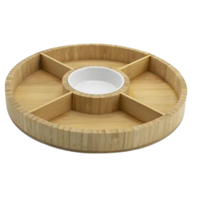 Plateau de service en bois de haute qualité avec des coupelles à sauce pour les fêtes, les restaurants et les hôtels - Product Image 3