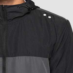 Custom Active Wear Workout Alta calidad 100% Poliéster Secado Rápido Cortavientos Cremallera completa Hombres Capucha Chaqueta al aire libre - Product Image 5