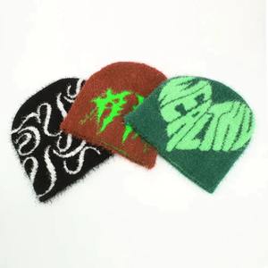 <b>Wool</b> Material Custom Logo Printed Mohair <b>Beanie</b> Hat Hot Selling Fashion Trendy Look Mohair <b>Beanie</b> Hat with Customized Size - Product Image 3