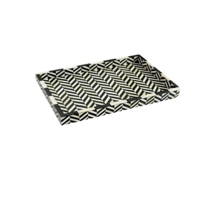 Vente chaude Moderne À La Main Rectangulaire Bois Marbre Os Incrustation Plateau De Service Tendance Décor À La Maison pour Salon - Product Image 1