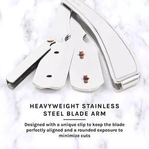 Navajas de Afeitar de Salón y Barbería con Acabado Satinado, de Alta Calidad, de Una Sola Hoja, de Acero Inoxidable, con Mangos de Bambú/Plástico/Madera - Product Image 4