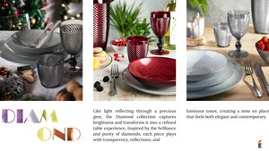 Durable Plates in Glass Modern Dinnerware Set 18 Pcs Diamond Multicolor Plates Diamond by Excelsa Round dishes - Product Image 4