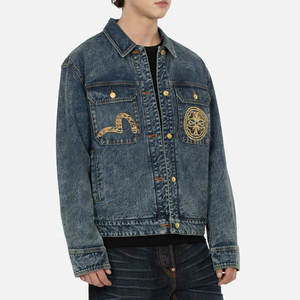 Nouvelle arrivée de veste en jean à manches longues pour hommes, fabrication en usine, veste en jean brodée à prix de gros personnalisée - Product Image 6