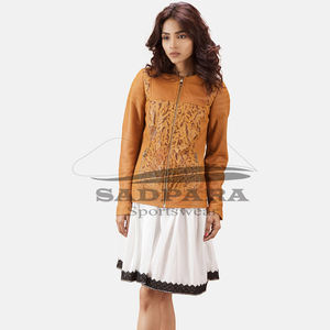 Chaquetas de mujer Piel de oveja genuina Cuero Elegante Ligero Manga completa Logotipo personalizado Ropa de calle Abrigos transpirables - Product Image 4