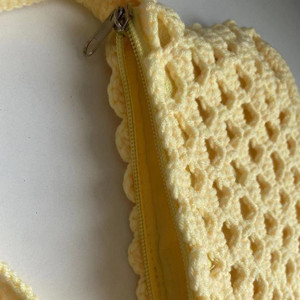 Doux Design Unisexe Crochet Sac À Bandoulière À La Mode Coton Doublé Sac À Main pour Femmes Mignon Usage Quotidien Sac À Main avec Fermeture Ouverte - Product Image 3