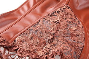 High Quality Breathable Leather Corsets Wholesale Medium Control Bust Belly Closing Stainless Steel Bond Body Shaping Shapewear - Product Image 4