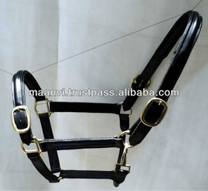 Top Vente Anglais Selle Style Cheval Halter En Cuir Souple Rembourré avec Fantaisie Cousu En Laiton Matériel Direct Inde Fabricant - Product Image 2