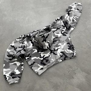 Pantalones Cargo de estilo callejero personalizados para hombre, chándal de caza al aire libre estilo todoterreno emparejado, conjunto de Sudadera con capucha y cremallera de camuflaje con diamantes de imitación - Product Image 2