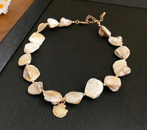 Collier de coquillages du Vietnam, fait à la main, bijoux en coquillages naturels pour la mode estivale - Product Image 3