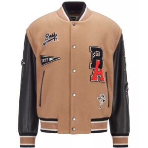 Veste à manches en cuir véritable légère pour homme pour la saison hivernale Veste universitaire de haute qualité fabriquée sur mesure pour l'extérieur - Product Image 1