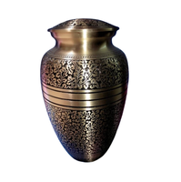 Urna Funeraria de Lujo al por Mayor, de Latón Negro y Dorado con Diseño Floral, Duradera, Ecológica, Decorativa para Mesa, Conmemorativa para Adultos