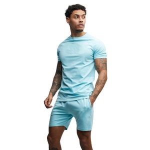 Ensemble 2 pièces personnalisé de haute qualité t-shirt imprimé et ensemble court pour hommes ensemble double pour gym hommes t-shirt en coton avec short assorti - Product Image 1