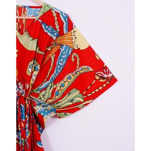 ขายส่งชุดผ้าฝ้ายอินเดียฤดูร้อนยาว Kaftan ชุด Boho ฮิปปี้ชุดยาวพิมพ์ลายดอกไม้ Kaftan กลางคืนสวมใส่ชายหาด - Product Image 6