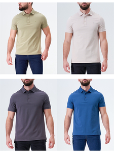 Chemise en tricot solide à manches longues pour hommes pour la course à pied Golf Fitness-100% Coton Slim Fit Respirant - Product Image 5