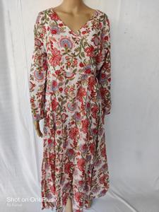 Belle recherche vêtements occidentaux personnalisé Floral col en V Max robe femmes robes décontracté manches courtes/manches longues robes ensemble - Product Image 3