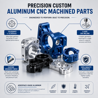 Pièces en aluminium usinées CNC 5 axes sur mesure OEM, composants de fraisage et de tournage de précision anodisés pour équipements d'automatisation