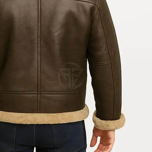 Veste d'hiver en cuir de mouton confortable, légère et écologique, durable, intérieur chaud, logo frontal, options personnalisables - Product Image 6