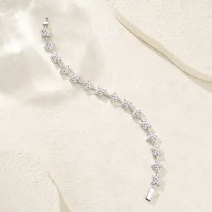 Pulsera de Tenis de Moissanita de Plata 925 Premium con Corte Princesa, Color D, VVS, Joyería Elegante de Lujo - Product Image 5