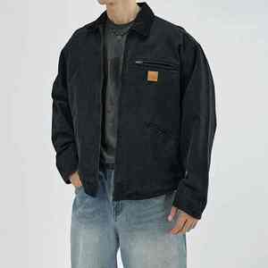 Streetwear Pu <b>Leather</b> Logo Embroidery Bomber Jacket for Men and Women Lapel Casual Loose Windbreaker <b>Coat</b> Oversized - Product Image 3