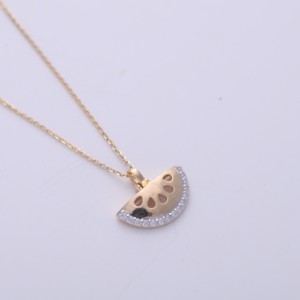 Pendentif en diamant cultivé en laboratoire certifié IGI, forme de tranche de pastèque, en or jaune/blanc/rose 14 carats - Product Image 6