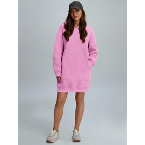 Venta al por mayor de nuevas sudaderas con capucha de las mujeres de secado rápido de tela de lana personalizada de moda con cuello con capucha de invierno sudaderas con capucha largas - Product Image 5