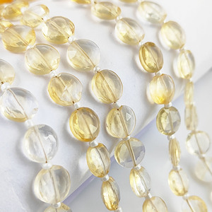 ลูกปัดซิทรินทรงเหรียญเหลี่ยมขนาด 8-9 มม. จำนวน 20-22 เม็ดต่อเส้นยาว 8 นิ้ว สำหรับทำเครื่องประดับแฮนด์เมด ลูกปัดซิทรินสำหรับทำเครื่องประดับประจำวันเกิด - Product Image 3