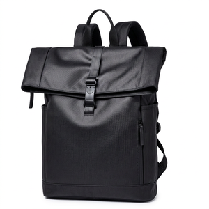 Minimalist Softback Backpack 20-37L Waterproof PU Unisex Daily Use Zipper Closure <b>Computer</b> Interlayer - Product Image 1