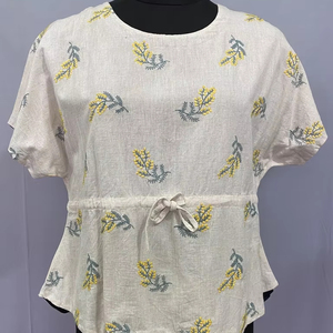 คอวีผ้าคอตตอนสีทึบเข้ารูปสำหรับสุภาพสตรีดีไซน์สวย100% - Product Image 1