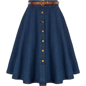 Jupes Mini en Jean Denim de Haute Qualité pour Femme, Coupe Ajustée Respirante, 100% Coton, Taille Naturelle, Style Vintage Décontracté, Vente en Gros - Product Image 1