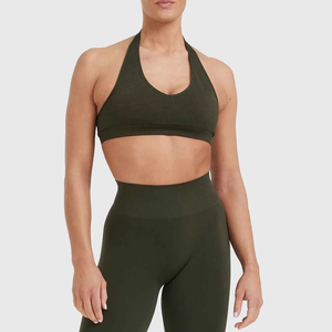 Latest Style Simple Square Neck High Support Breathable Washed Sports <b>Bra</b> Printed Fitness Yoga Training Wear for Women Wholesale - Product Image 3