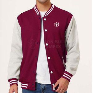 Chaqueta Letterman de alta calidad para hombre con cuello levantado último diseño logotipo frontal recubierto transpirable bajo MOQ - Product Image 4