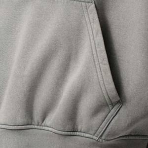 Pull à capuche gris chiné pour hommes polaire personnalisé Streetwear hiver sweats décontractés plaine surdimensionné hommes sweats à capuche - Product Image 6