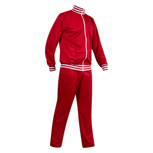 Ensemble de survêtements de football pour hommes, tenue respirante de couleur rouge à manches longues et fermeture éclair, nouvel arrivage - Product Image 4