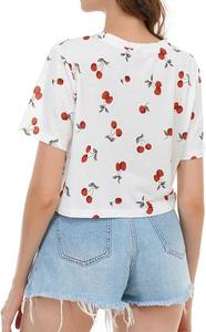 Women's Summer High Quality Oversized Floral Geometric Graphic Print Short Sleeve Relaxed Fit O-Neck T-Shirt <b>Sexy</b> <b>Crop</b> <b>Tops</b> - Product Image 4