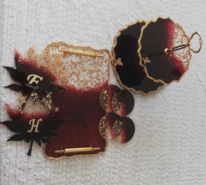 Bandeja de servicio de epoxi de resina hecha a mano NATURAL, elementos esenciales de cocina únicos para el hogar, restaurante, Hotel, servicio decorativo Tra - Product Image 4