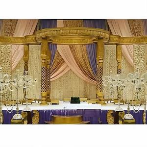Mandap de Fibra Dorada para Bodas, Decoración Portátil, Mandap Dorado Multiusos, Estilo Abierto, Calidad de Exportación, Mandap Chicago - Product Image 1