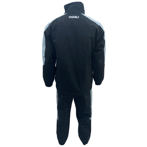 Chándal de nailon personalizado para hombre, conjunto deportivo para correr de retazos, conjunto de carga con logotipo bordado, jersey para correr, conjunto cortavientos con cremallera de 2 piezas - Product Image 2